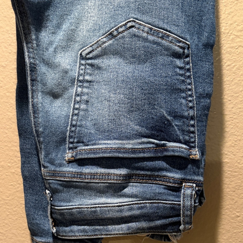 SO Juniors Vintage Vibe High Rise Ankle Skinny Jeans Blue Distressed Size 9/29W - Picture 5 of 14